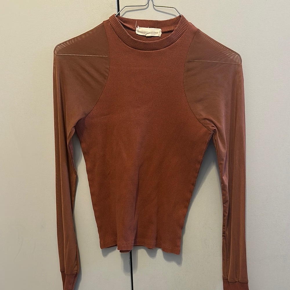 Women's Brown Long Sleeve Top